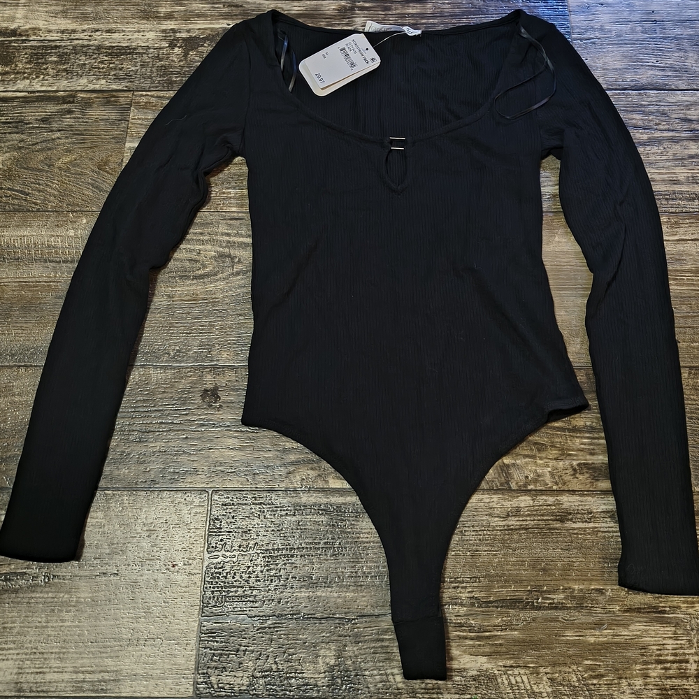 Elodie Midnight Black Long Sleeve Bodysuit